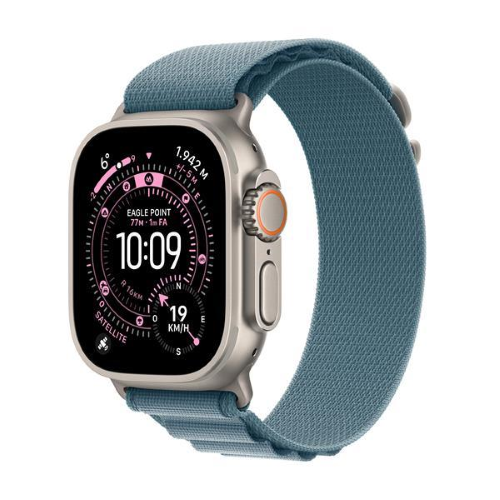 APPLE WATCH ULTRA 3 GPS + CELLULAR 5G CASSA 49mm TITANIO NATURALE CON ALPINE LOOP BLU CHIARO - SMALL